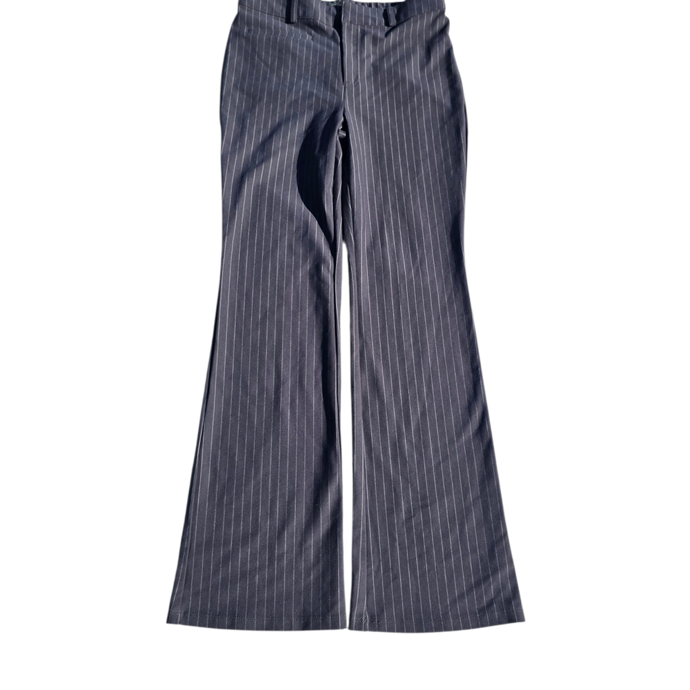 Preppy Grey Pinstriped Flared Pants, New With Tags, Size Small